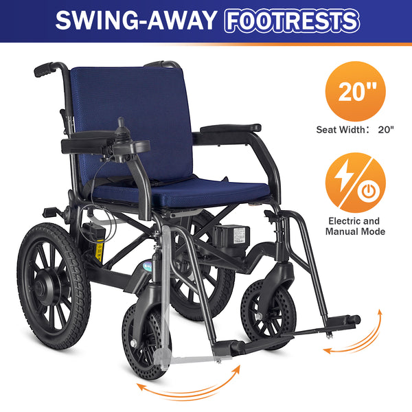 Zurcheel SLT30 All-Terrain Folding Electric Wheelchair with Suspension (20" Wide Seat)