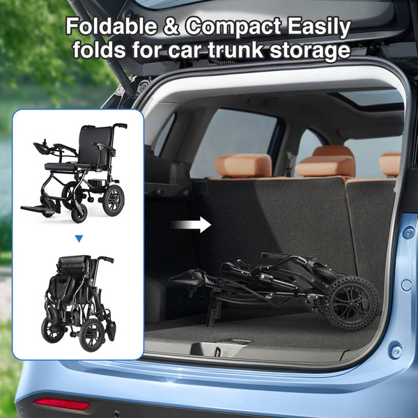 Zurcheel SLB30 Ultra-Lightweight Folding Electric Wheelchair (Airline Approved & Travel Ready)