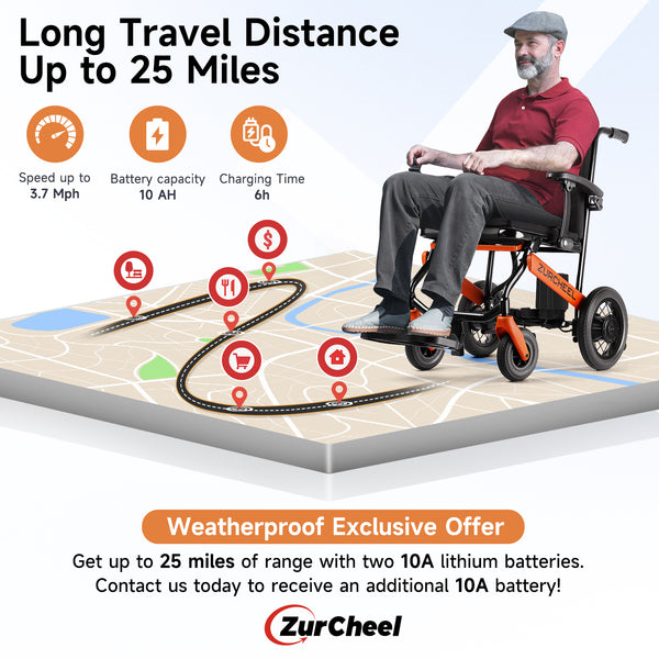 Zurcheel C30 Ultra-Lightweight Carbon Fiber Electric Wheelchair