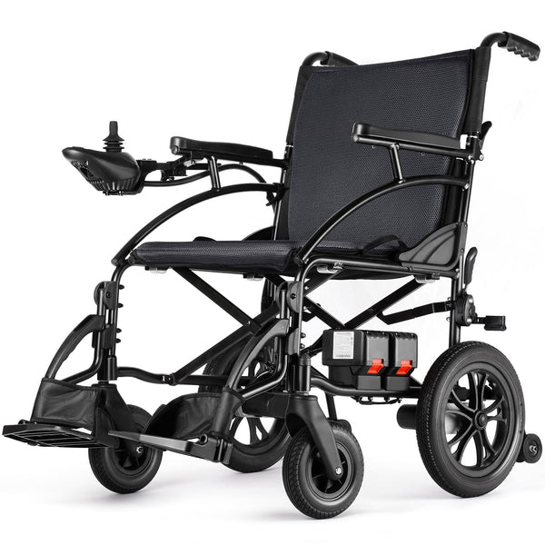 Zurcheel SLF30 Space-Saving Side-Folding Electric Wheelchair (300 lbs Capacity & 19" Wide Seat)
