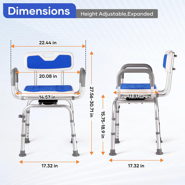 Zurcheel C06 Comfortable Rotating Bathtub/Shower Chair