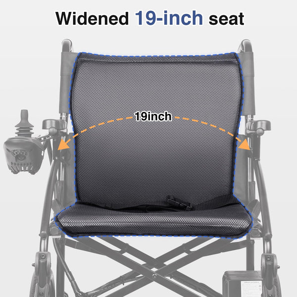 Zurcheel SLF30 Space-Saving Side-Folding Electric Wheelchair (300 lbs Capacity & 19" Wide Seat)