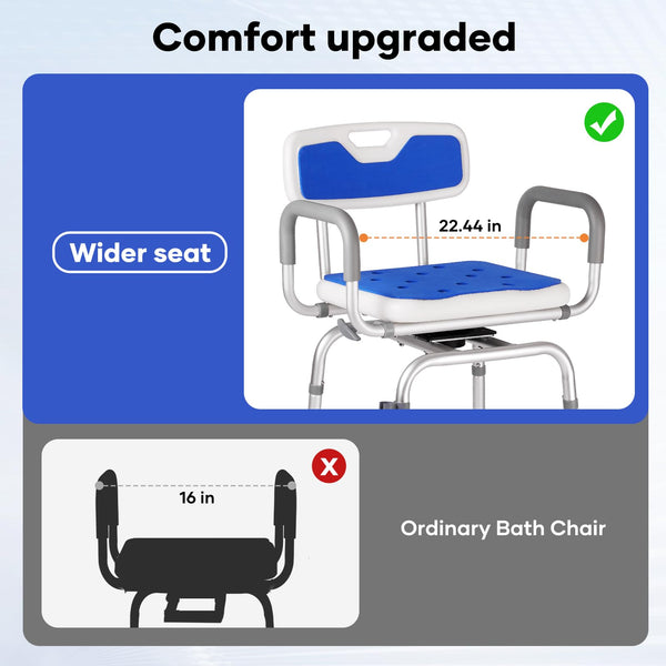 Zurcheel C06 Comfortable Rotating Bathtub/Shower Chair