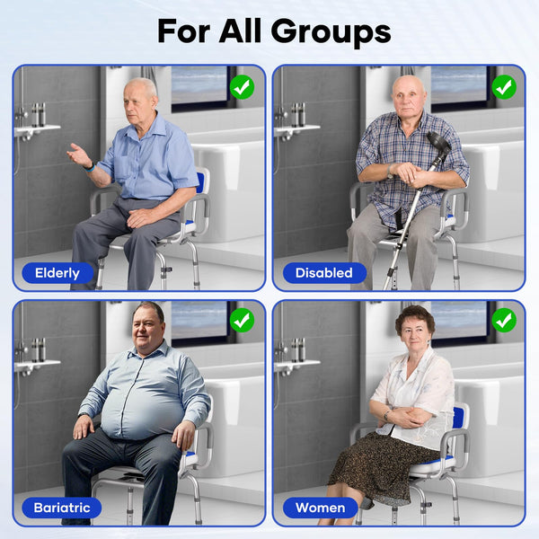 Zurcheel C06 Comfortable Rotating Bathtub/Shower Chair