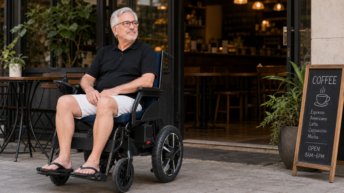 A confident individual is pictured enjoying afternoon tea while driving a Zurcheel SLT30.