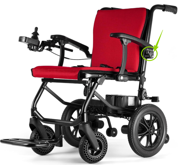 D3-B link armrest and wheelchair accessories (parts in the green circle)