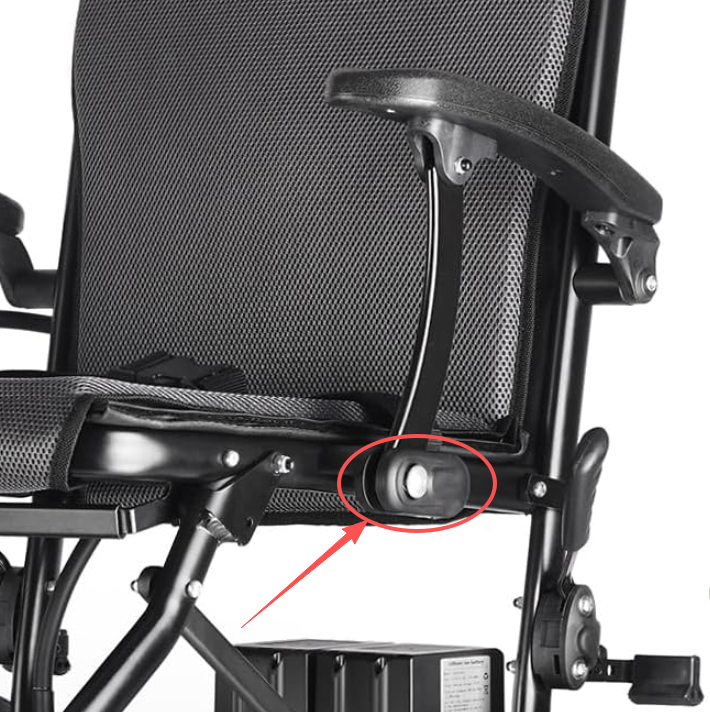 SLB30 wheelchair armrest button (accessory indicated by the red arrow, one per pack)