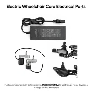 Genuine Core Electrical Replacement Parts for Zurcheel Electric Wheelchairs - Motors, Joysticks, and Power Adapters